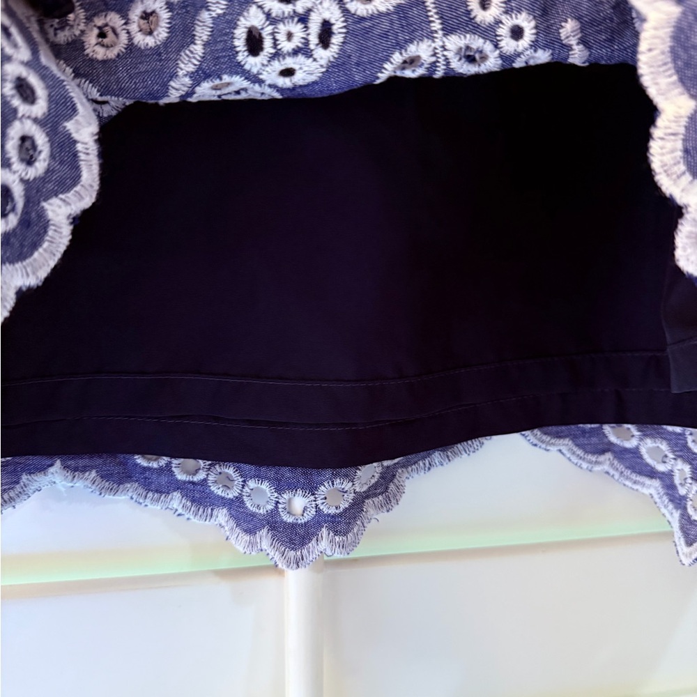 Ann Taylor LOFT Blue and White Embroidered Skirt - Picture 5 of 7